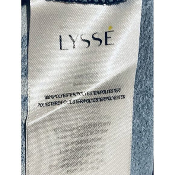 Lysse Top Womens Large Blue Winter Floral Long Sleeve Mock Neck Work Career - Picture 7 of 10